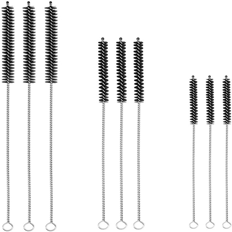 Factory Direct Supply Fan Brush Cleaning Stainless Steel Straw Cleaning Brush Cup Brush Size Pre-Made Gap Brush Packaging