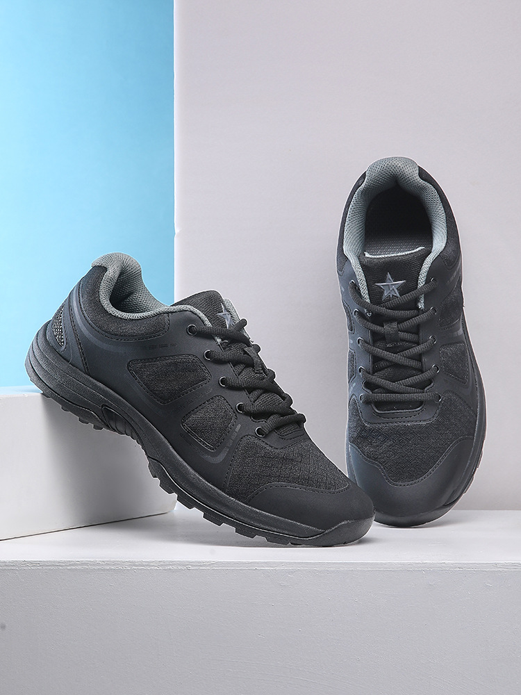 New Physical Training Shoes Men's Black Training Shoes Breathable Lightweight Running Shoes Fire Fighting Shoes Liberation Shoes Rubber Shoes Spring and Autumn