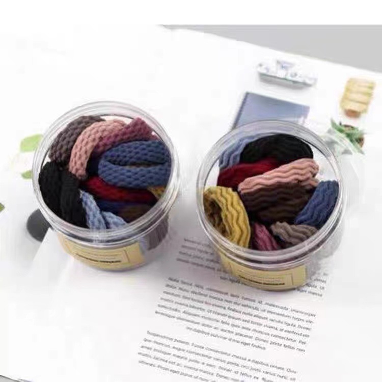 Jacquard Hair Rings Towel Rings Thick High Elastic Seamless Creative Hair Rope Hair Rope Rubber Tendons Korean Style Wave Mesh