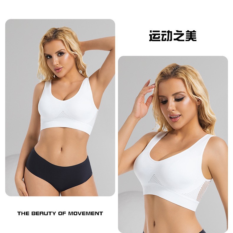 sportbra Foreign Trade Grid Hollow Breathable Sports Bra Cross-border plus size Yoga Running Sports Underwear for Women