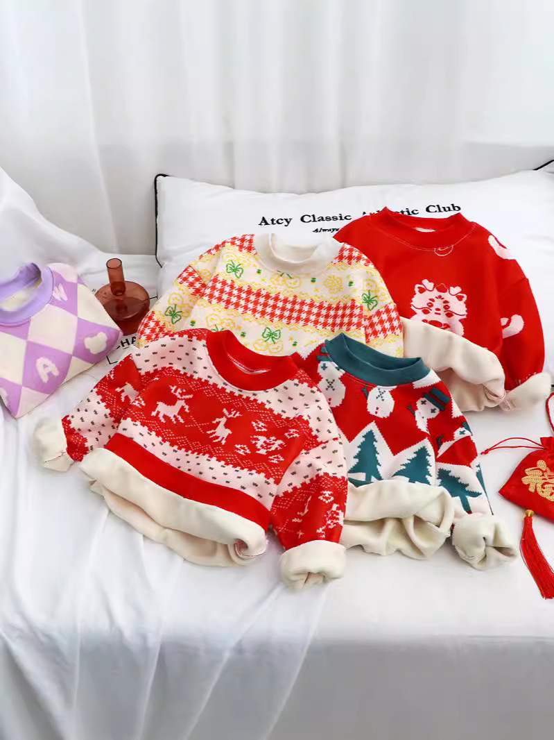 Детские бархатные футболки, осень и зима, утолщенные свитеры для мальчиков, теплые толстовки для девочек