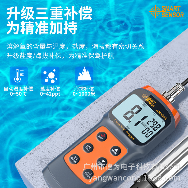 Xima Dissolved Oxygen Meter High Precision and Convenient Determination of Aquatic Dissolved Oxygen Content Detector AR8606