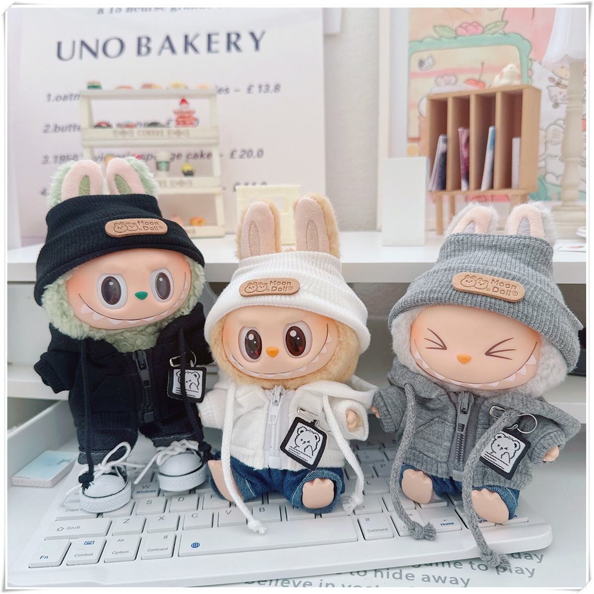 17cm Labubu Labubu Doll Coat 10cm Cotton Doll Lulu Piggy Three-year-old Self-deprecating Bear Casual Coat