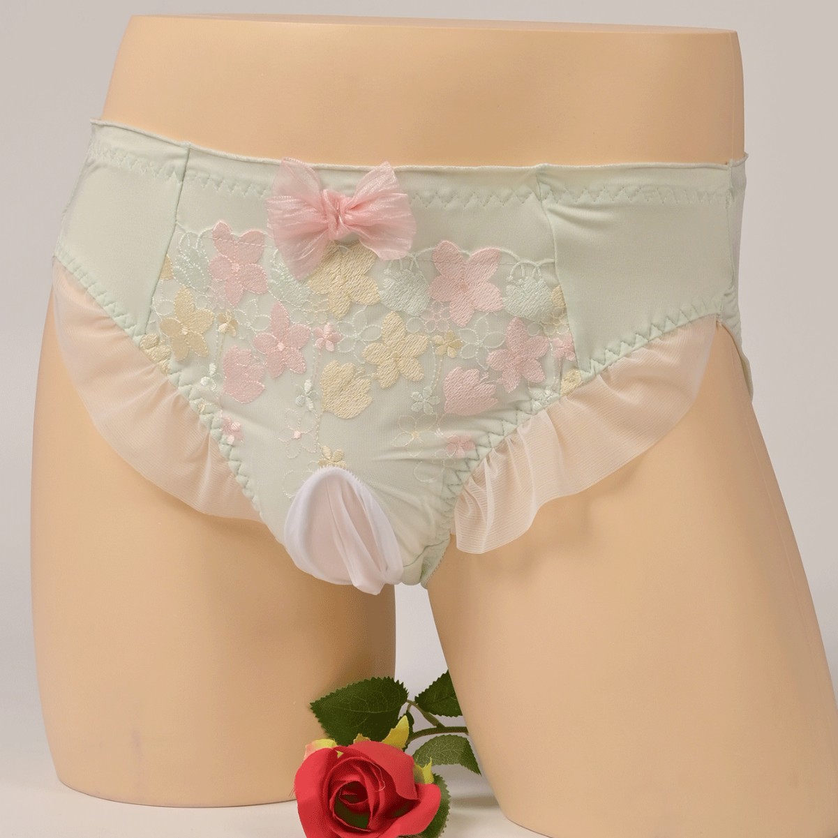 Lace Flower Japanese Style Lace Sexy Puppet Briefs for Men and Women Universal Comfortable Breathable Cute Girly Style