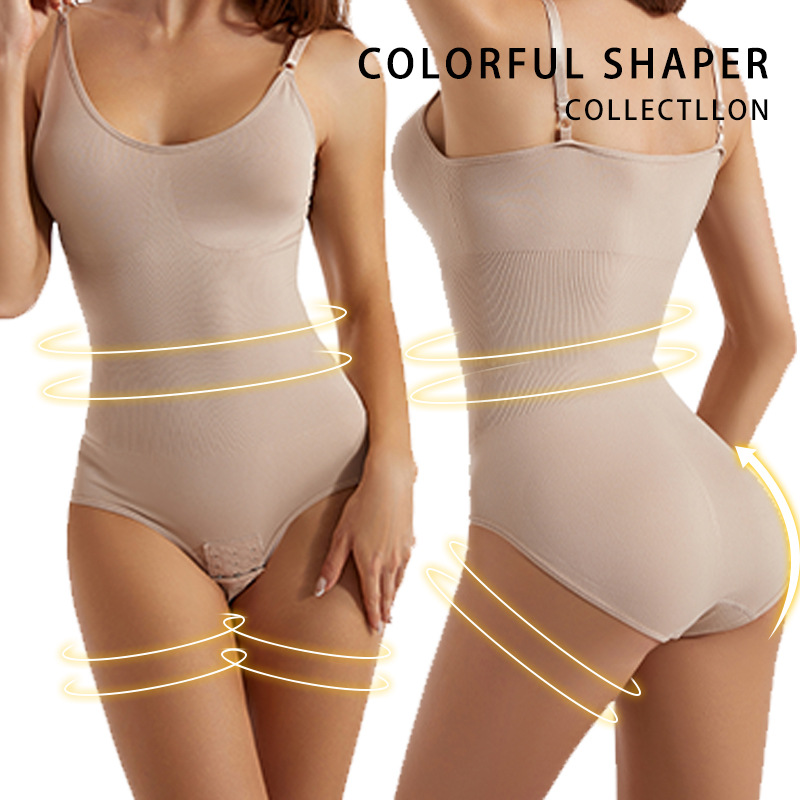 Cross-border One-piece Shaping Clothes Women's Abdominal Pants Open-piece Hip Shaping Sling Underwear Elastic Belly Body-fitting Puff