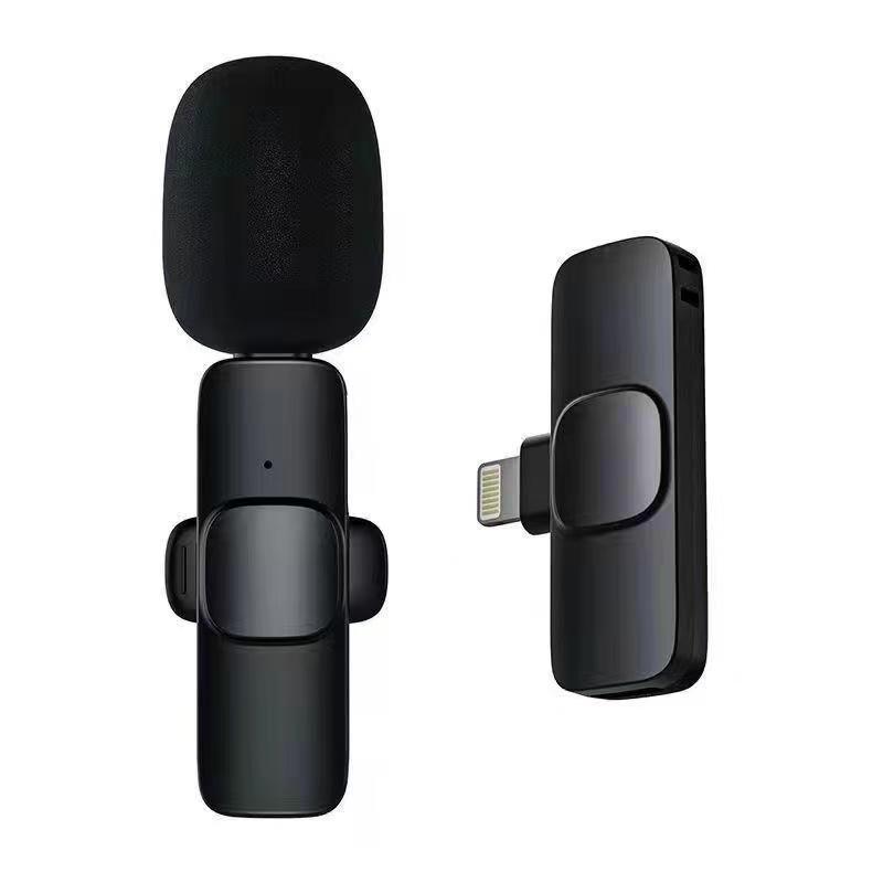 Source Factory One-To-Two Mobile Phone Wireless Lavalier Microphone Live Broadcast Microphone with Goods Wireless Microphone Lavalier Microphone