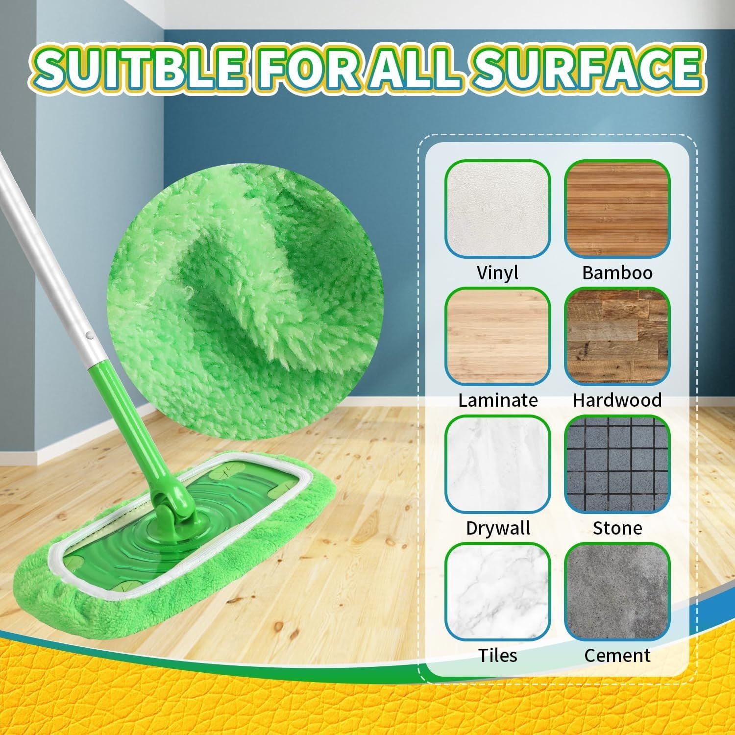Mop Cloth Cover Replacement Cloth Rewashable Flat Mop Accessories Cross-border swiffer Lazy Mop