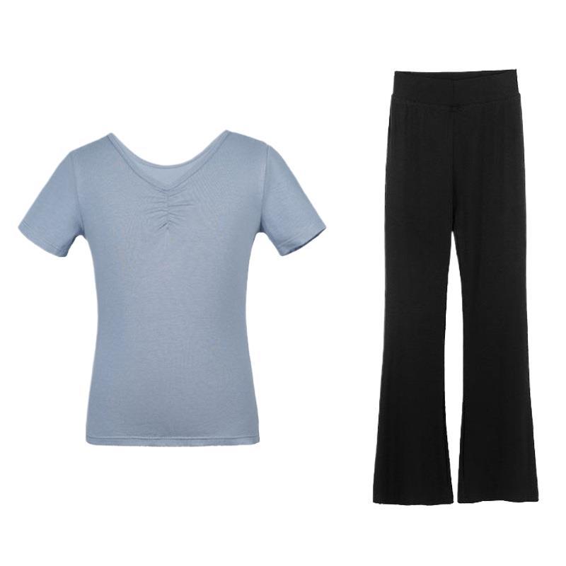 Children's Dancing Clothes Bell Pants suit Girls Split Short Sleeve Top Chinese Dancing Practice Clothes Body Training Wholesale