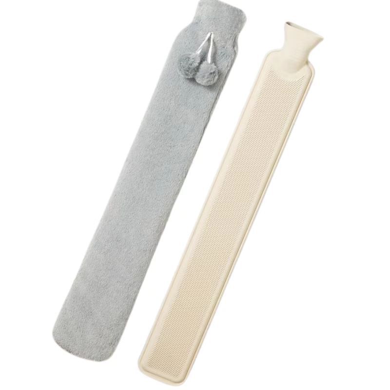 Long Hot Water Bottle with Waist Belt Liner, Bed Warmer, Foot Warmer, Water-Filled Hot Water Bag, Extended Rubber Water Injection Tool, Anti-Scalding
