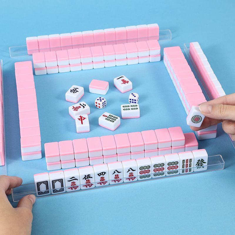 Mini Small Mahjong Enterprise Internet Red Gather Ten Outdoor Portable Travel Medium Household Hand-Rub Small Mahjong Cards
