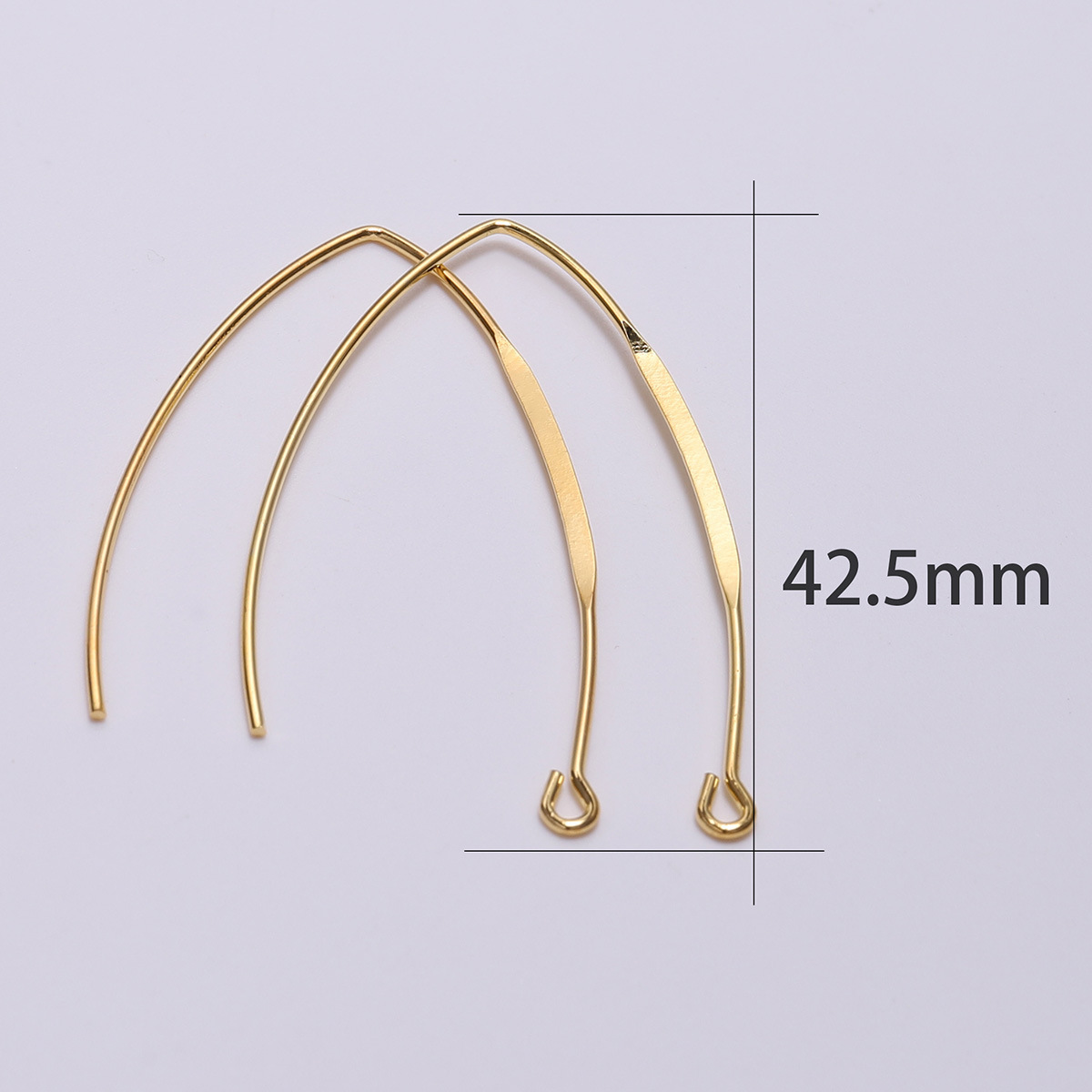 Large Earrings Hook Jewelry Accessories Nine-Shaped Large Ear Hooks Copper Curved Ear Hooks Gold and Silver Earring Accessories