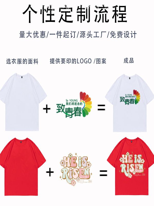 Cross-border direct sales cotton loose blank round neck short-sleeved T-shirt advertising shirt work clothes class uniform printed LOGO