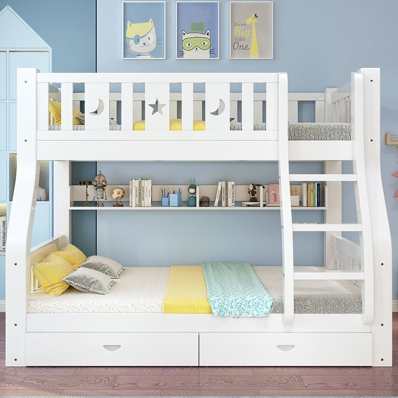 Solid Wood High and Low Bunk Bed, Double Bunk Bed, Two-Story Bunk Bed, Thickened and Thickened Children's Bed, Multi-Functional