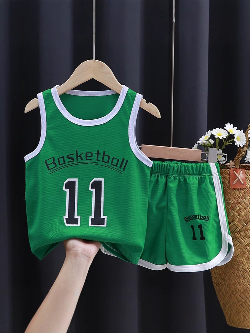 New Children's Clothing Summer Children's Quick-drying Clothes Sportswear suit Boys Sleeveless Baby Basketball Clothes Summer Vest Shorts