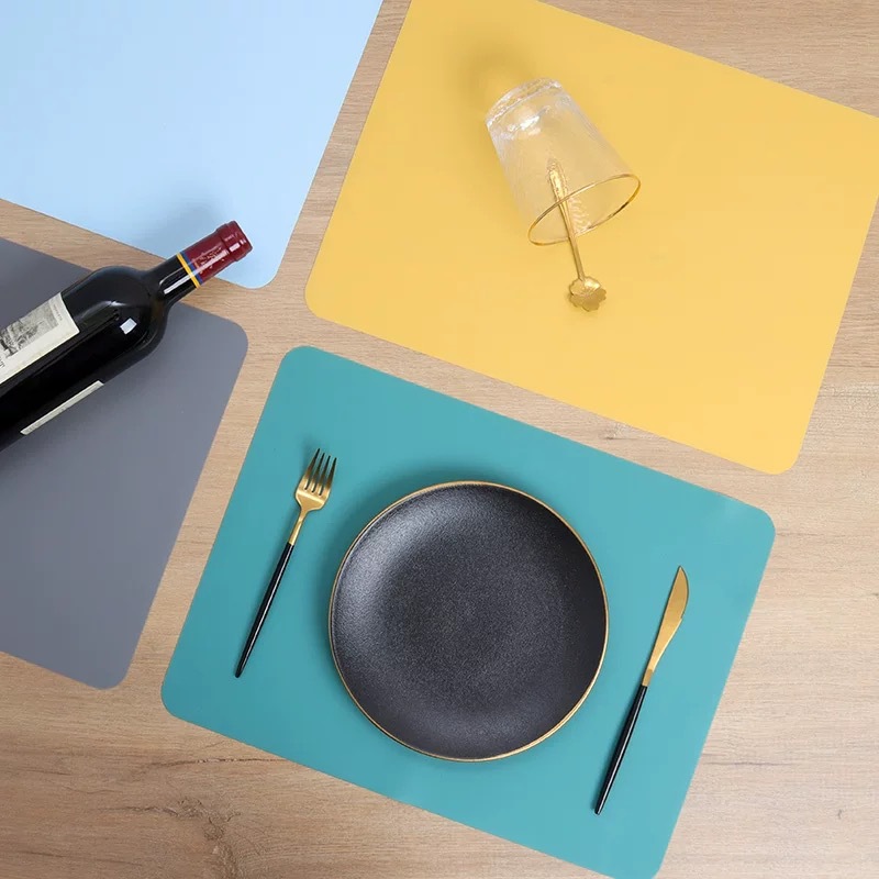 Silicone Placemat, Kidsren's Insulation Mat, Dining Table Mat, Scandinavian Style Waterproof, Oil-Proof, Anti-Scalding Mat, Bowl Plate Mat, Pure Color