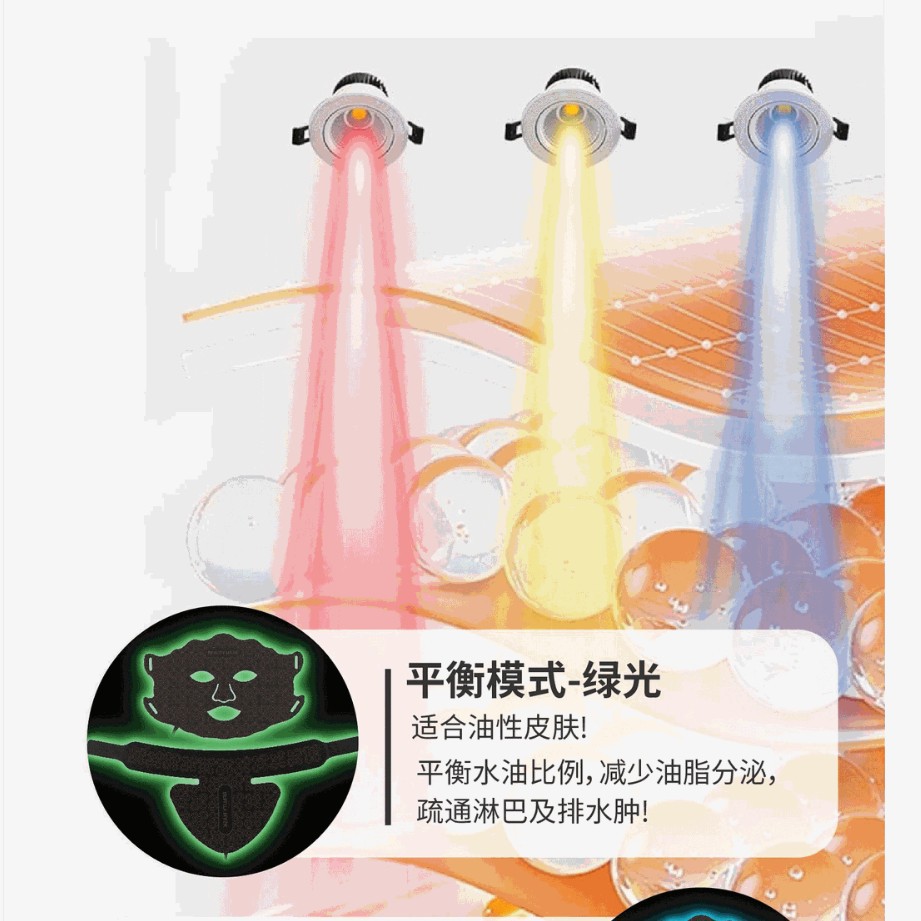 Cross-Border Silicone Mask with Neck Red Light Beauty Instrument Home Photon Led Facial Rejuvenation Instrument Beauty Salon Instrument