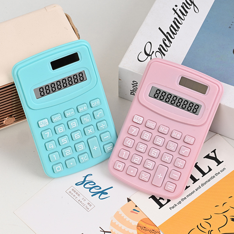 Factory Straight Hair 8-Bit Calculator Primary School Portable Computer Office Accounting Mini Stationery Pocket Calculator