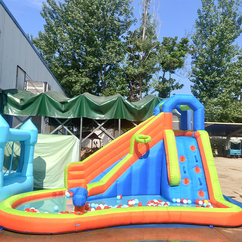 Manufacturer Wholesale Oxford Cloth Inflatable Castle Small Household Indoor and Outdoor Children's Trampoline Small Trampoline Slide