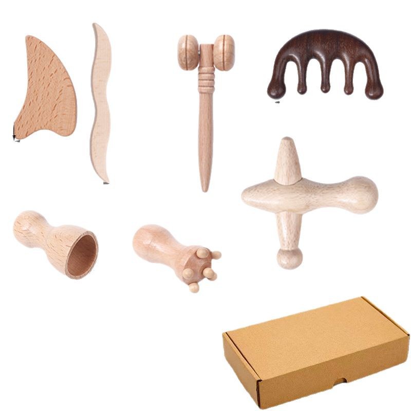 Amazon Wooden Scraping Massage suit Soothing Work Sedentary Meridians Dredge Home Exercise Fitness Tools