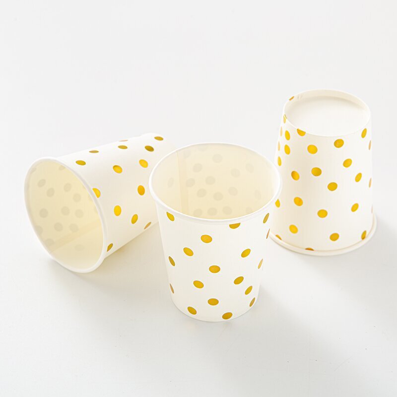 Bronzing Polka Dot Set Polka Dot Birthday Tableware Disposable High-end Dinner Plate Dispensary Plate Paper Cup Tissue Supplies