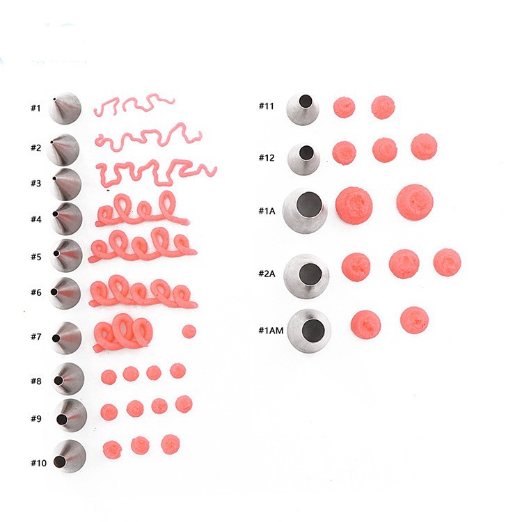 Round mouth 304 stainless steel piping nozzle tracing wire drawing writing cream cake baking DIY tool trumpet