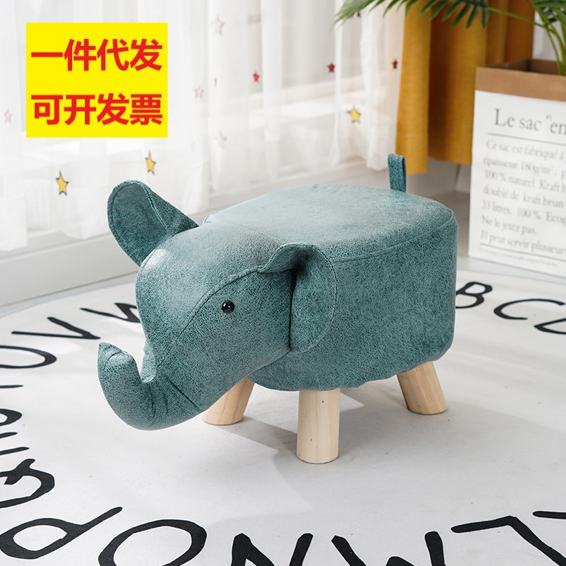 Стул из технологической ткани, стул-слон, мультяшный стул из массива дерева, стул для смены обуви