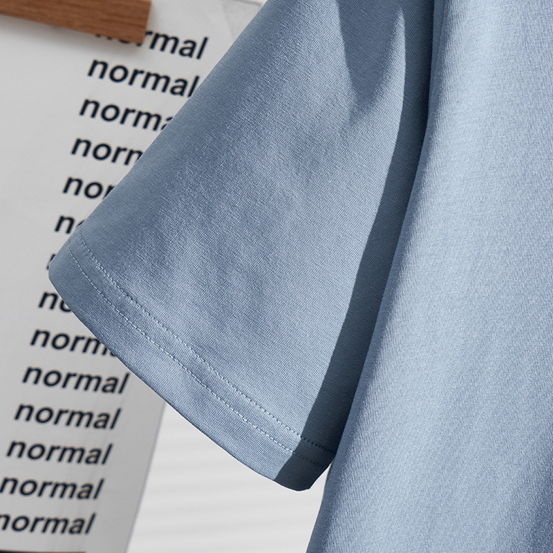 Summer solid color U-neck short-sleeved T-shirt top plus size T-shirt Korean style chubby girl extra fat S5204