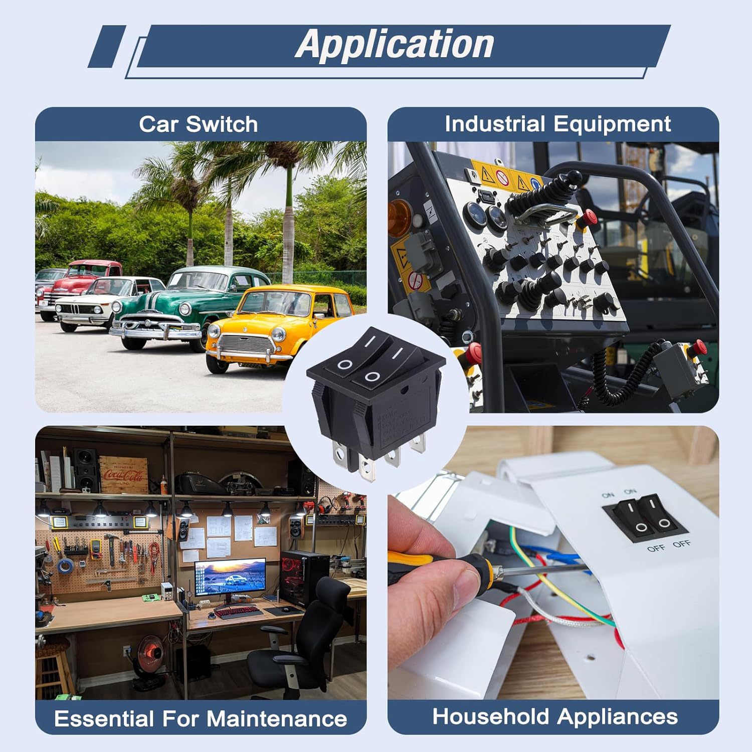 Vexunga Doppel Wippschalter Kippschalter 6 Polig Ein\/Aus Do