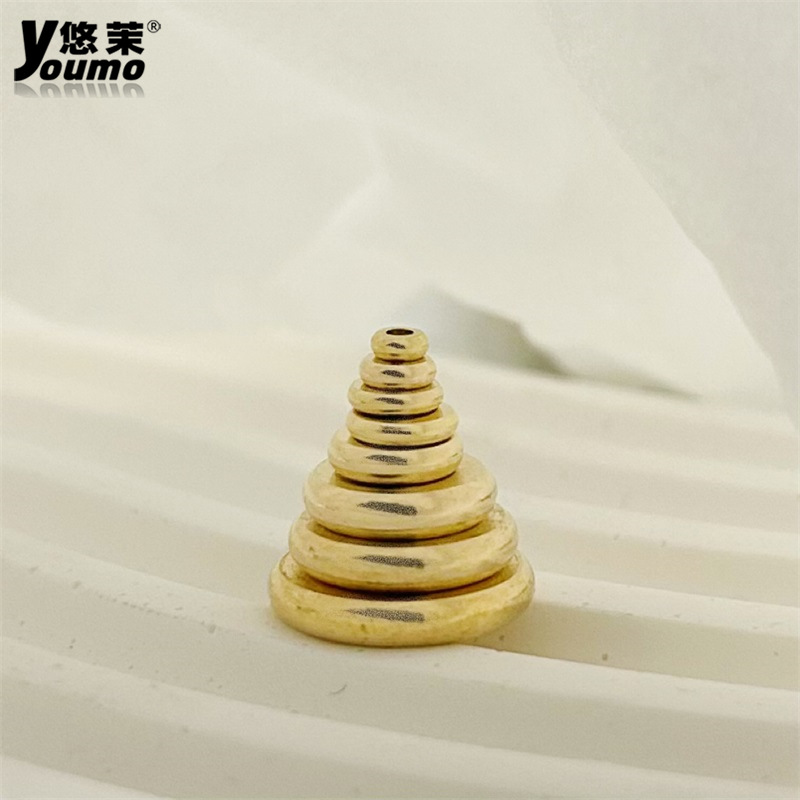 Brass spacer diy Wenwan bracelet flat glossy plain Abacus wheel loose beads gasket Xizang jewelry accessories material