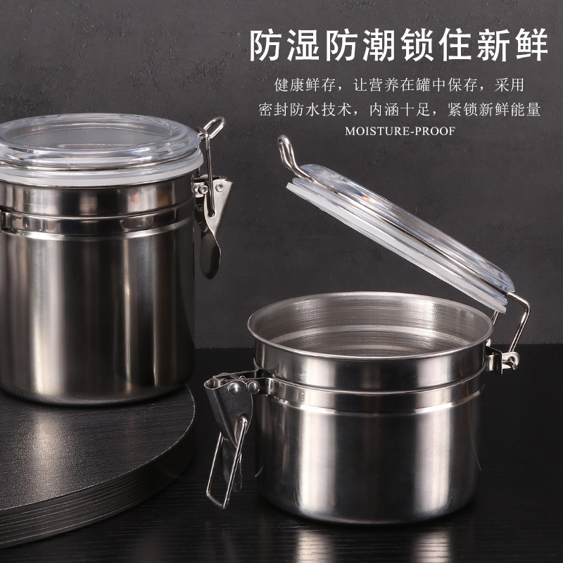 in stock Wholesale Hot Sale Stainless Steel Sealed Can Metal Tobacco Leaf Moisturizer Large and Medium small size Smoking Pipe Accessories