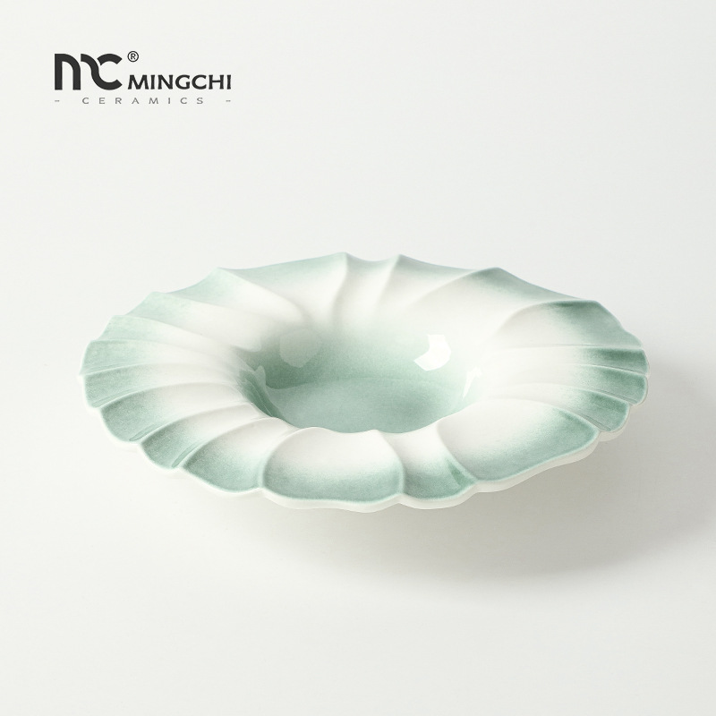 Chaozhou Mingchi Kiln-Glazed Scandinavian Japanese Kiln-Turned Retro Creative Ceramic Simple Bowls and Plates Tableware Set