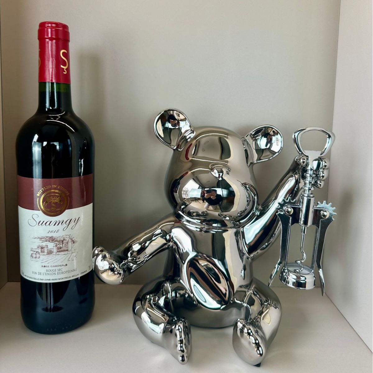 Wholesale light luxury high-end sense wine rack bear ceramic ornaments housewarming gifts TV cabinet wine cabinet decorations high-end ornaments