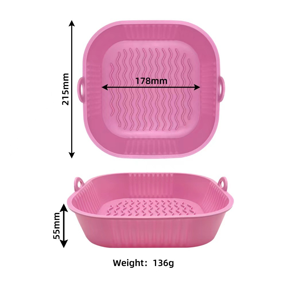Factory direct air fryer silicone baking tray folding baking tray outdoor fruit plate