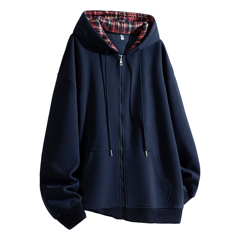 Free Shipping Heavy Hooded Cardigan Sweater Men's 2024 Thick American Style Fashion Brand Loose Casual Top