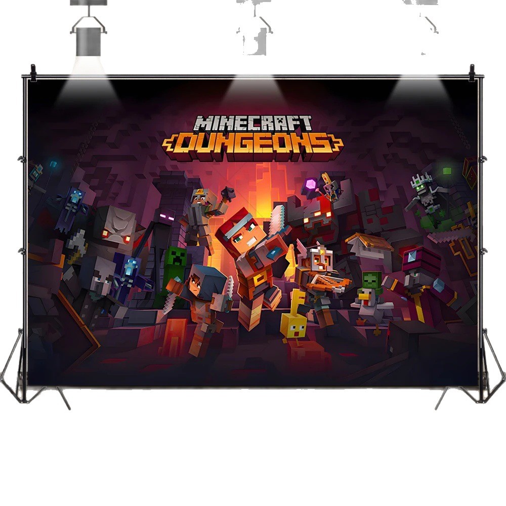 My World Game Theme Birthday Party Background Cloth Atmosphere Decoration Wall Cloth Birthday Party Photo Cloth