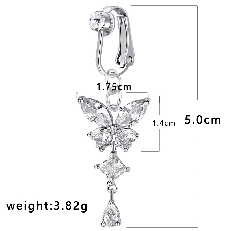 Europe and the United States non-perforated belly button cross-border Amazon belly button ring wholesale shein and temu belly button nail clip-free products