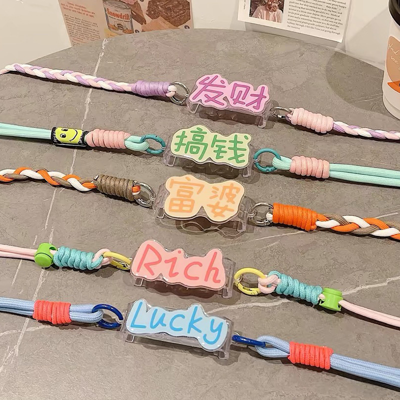 Mobile Phone Crossbody Clip DIY Transparent Detachable Retractable Anti-Drop Clip Lanyard Xiaohongshu Anime Peripherals