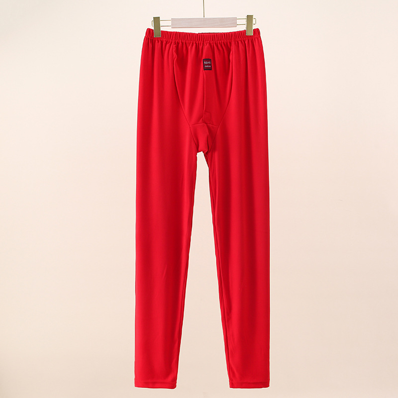 Men's Velvet Plus Fertilizer Plus plus size Autumn Pants High Waist Thin Line Pants Middle-aged and Elderly Loose Warm Leggings Underpants