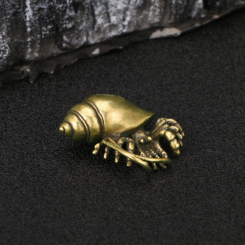 Brass Hermit Crab Trick Children's Fun Handle Office Desktop Tea Pet Decorative Crafts Ornaments Factory Wholesale