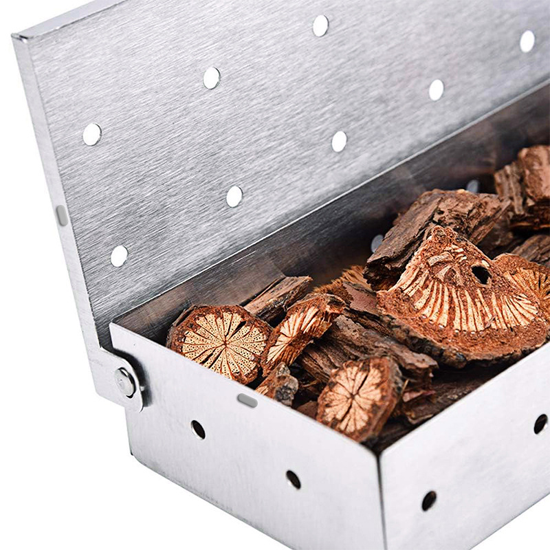 Smoker Box stainless steel open and close smoke Box barbecue accessories wood chips charcoal gas grill barbecue smoke