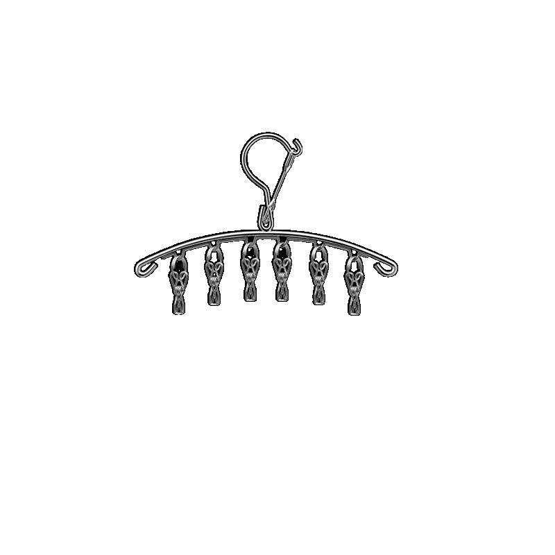 Sock Drying Rack with Multiple Clips, Windproof Household Stainless Steel Clothespin, Multifunctional Hook Hanger for Drying Socks