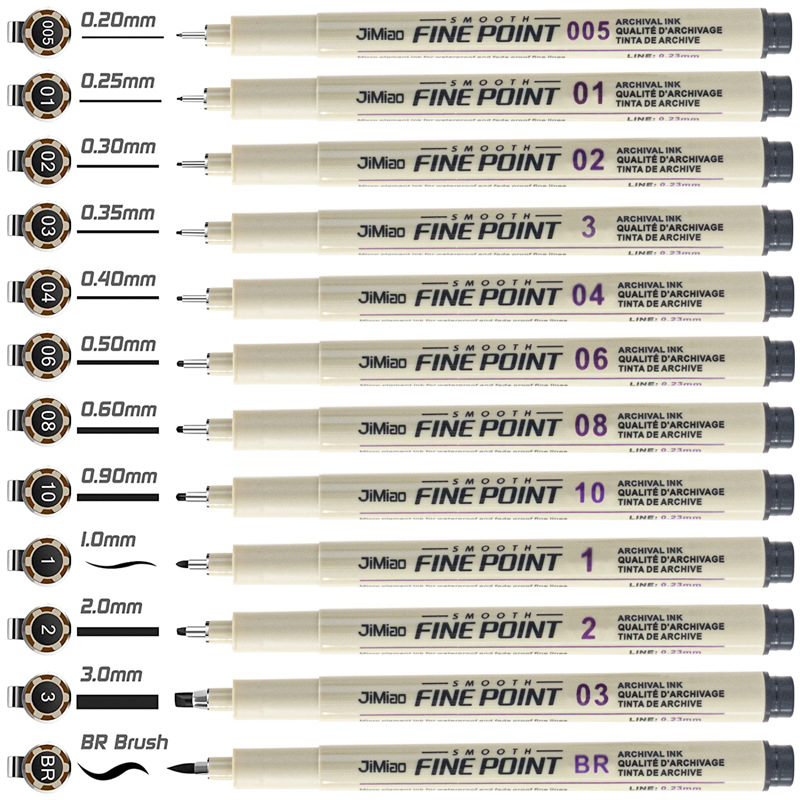 Популярная игольчатая ручка, 12 линий, водяная ручка, мультяшная, для рисования от руки