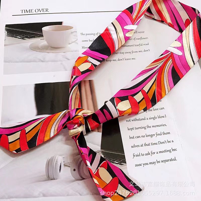 Spot silk scarf wholesale long beveled silk scarf ribbon hair strap Joker tie bag bow small silk scarf