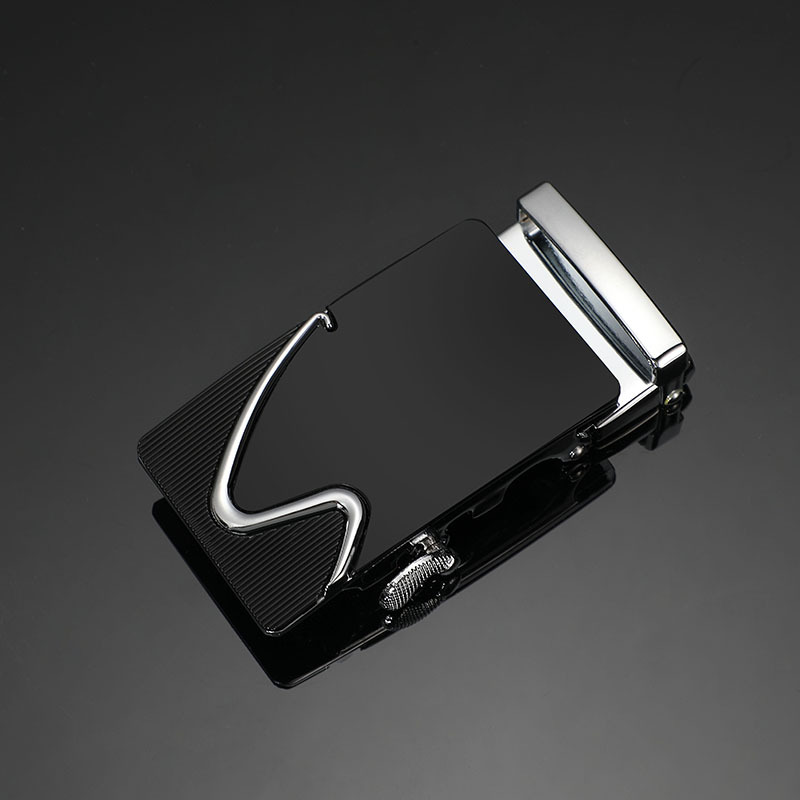 Leather head men's automatic buckle alloy waist buckle pants buckle belt buckle accessories 3.5cm clip