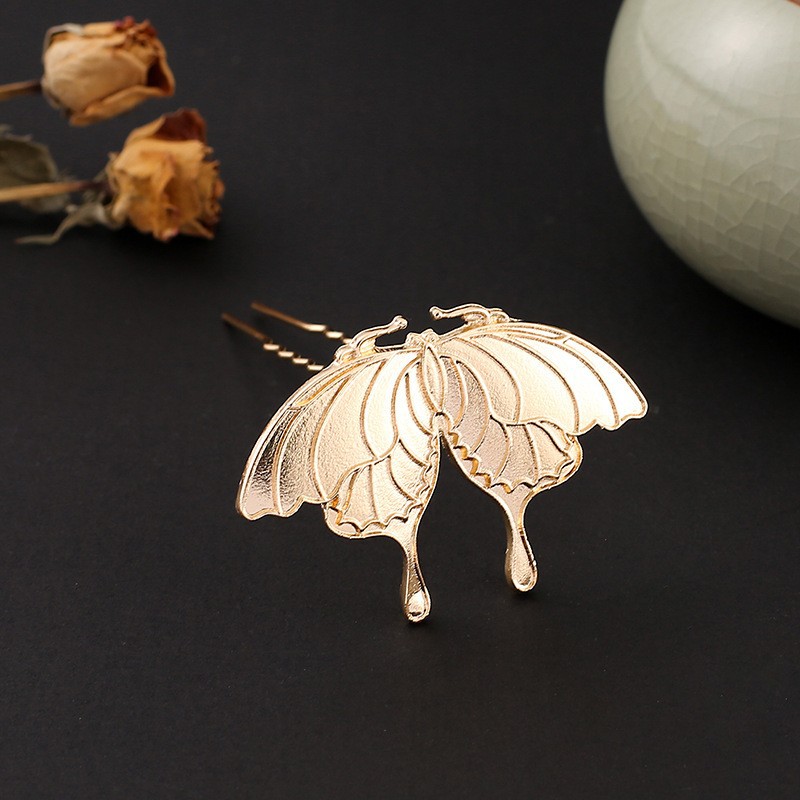 Mother-Of-Pearl DIY Imitation Jade Moth Brooch Hairpin Hair Accessory Burnt Blue Enamel Base New Moth Clothing Material Accessories