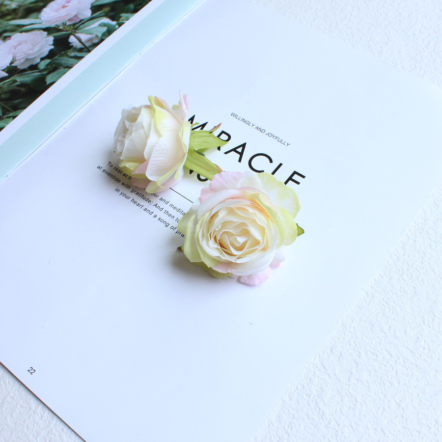 Artificial high-end rose flower head corsage flower head wedding decoration flower diy handmade material flower clothing matching flower