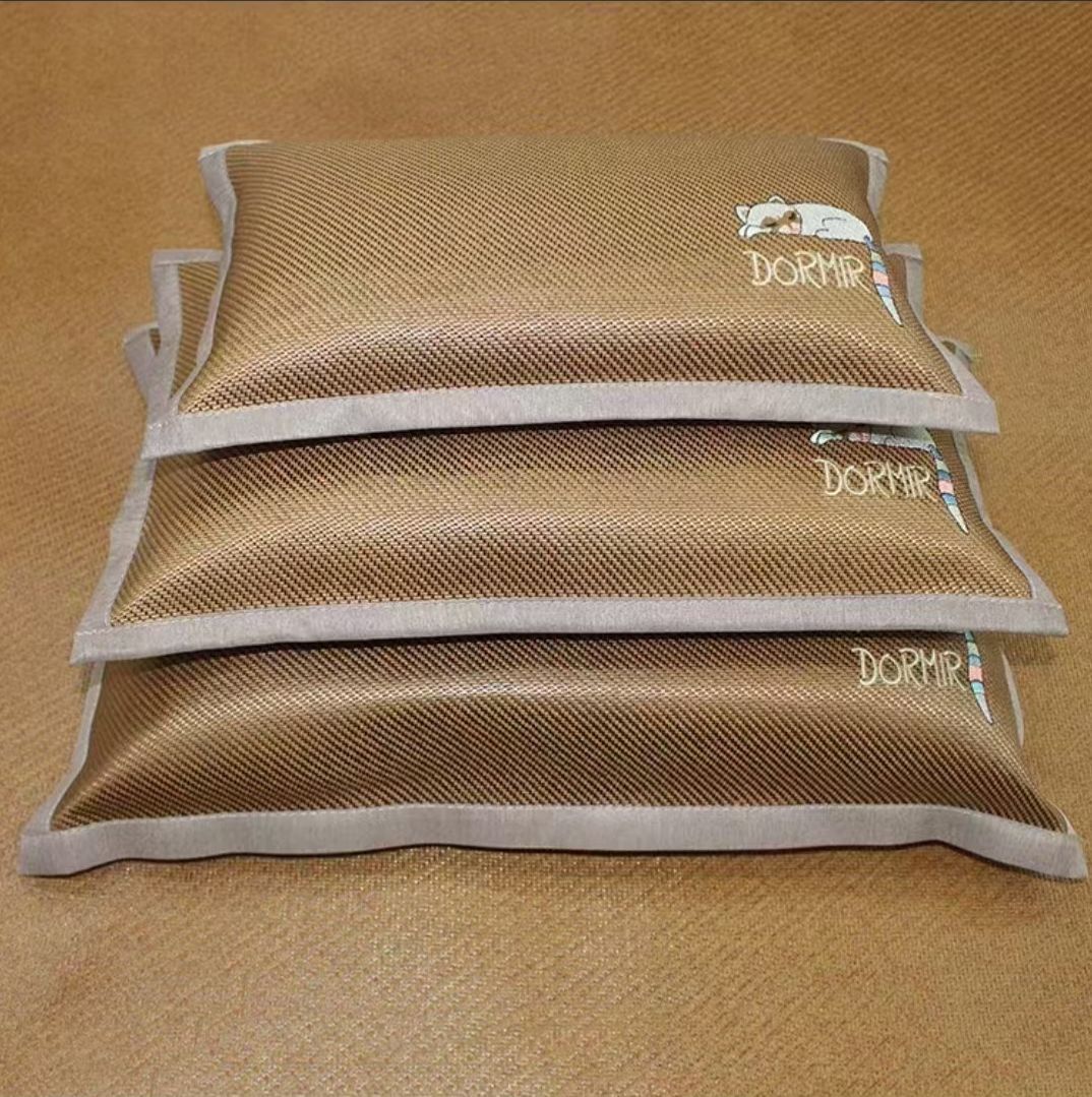 Ice Vine Summer Cooling Pillow Double-Sided Buckwheat Pillow Core Sorghum Shell Children's Pillow Adult Ice Silk Cooling Bamboo Pillow Single Summer Embroidery