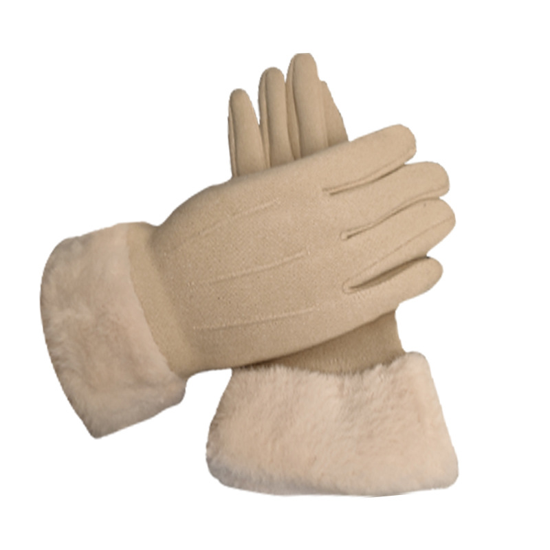 Autumn and winter women's velvet touch screen warm gloves outdoor sports riding driving student windproof cold-proof gloves