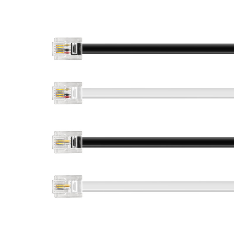 Wholesale 28 awg6P2C/6P4C finished telephone line RJ11 flat fixed line connection telephone line landline