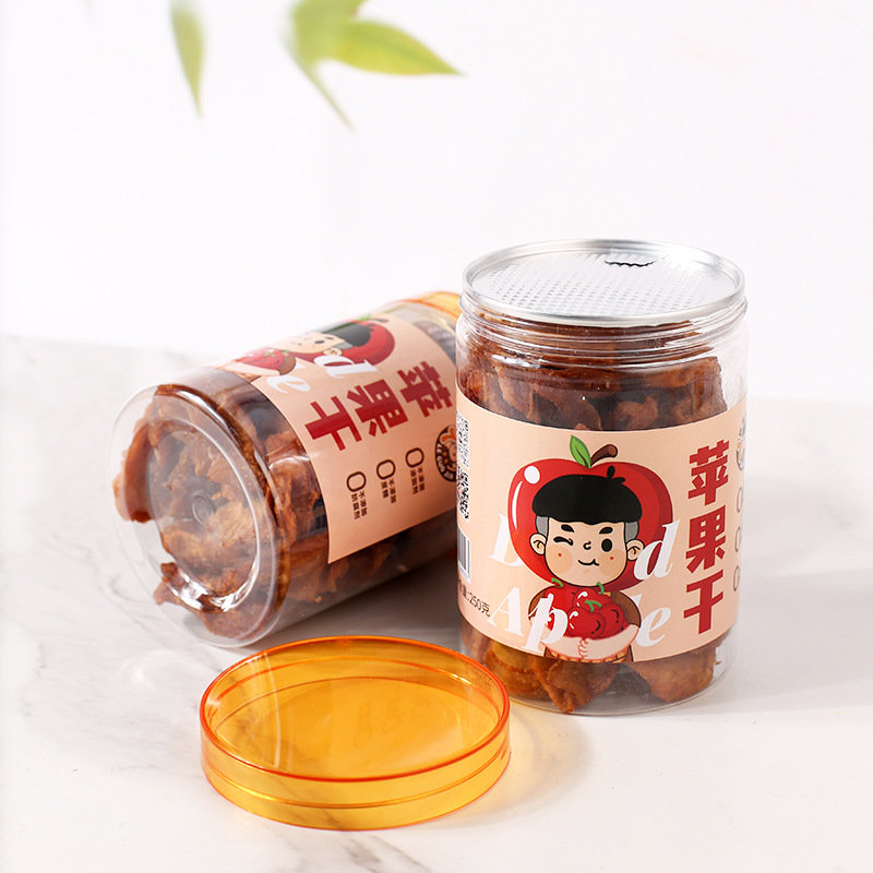 Manufacturer Wholesale Internet Celebrity Snacks Small Pieces Yantai Dried Apples Casual Drama Snacks 250g Can Steamed Dried Apples